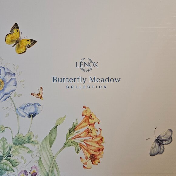 Lenox Butterfly Meadow Blue Floral Accent Plates Set of 4 - Picture 1 of 6